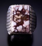 Size 10-1/2 Silver & Wild Horse Stone Navajo  Men's Ring by Trevor Jack 4L22N