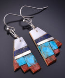 Turquoise Multistone Santo Domingo Inlay Earrings by Ray Rosetta 5B06C