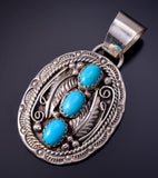 3 Turquoise Stone Navajo Pendant by Betty Begay 4L20R