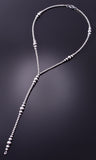 26" Silver Graduated Navajo Pearls Lariat Necklace by Vangie Touchine 4E28N