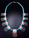 Traditional Santo Domingo Design Necklace by Mary Louise Tafoya - 4L26J