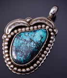 Natural Turquoise Pendant Signed JLJ 4L20O