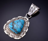 Kingman Turquoise Pendant by Gregg Yazzie 4L25L