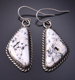 Silver & White Buffalo Turquoise Navajo Earrings by Judith Dixon 5B06T