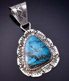 Kingman Turquoise Pendant by Gregg Yazzie 4L25L