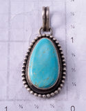 Kingman Turquoise Silver Pendant by Eli Skeets - 4L25W