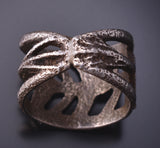 Size 8 Silver Tufacast "Tree of Life" Kewa Santo Domingo Ring Ray Rosetta 5A30Z