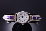 Silver & Sugilite w/ Opal Navjao Inlay Watch Wrap 4E18O