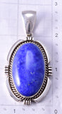 Silver & Lapis Navajo Handmade Round Pendant 4K10B