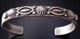 Silver Matte Finish Navajo Handmade Conchos Bracelet by Erick Begay 4C29S