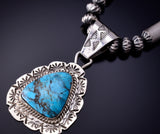 Kingman Turquoise Pendant by Gregg Yazzie 4L25L