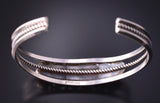 Preowned Silver & Mediterranean Coral Navajo Bracelet 4F10T