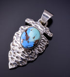 Golden Hills Turquoise Silver Arrowhead Pendant by Darrell Wylie - 4L25X