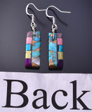 Santo Domingo Turquoise Multistone Mosaic Earrings by Mary Tafoya 4J02M