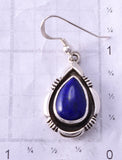 Silver & Lapis Navajo Handmade Water Drop Earrings 4K07L