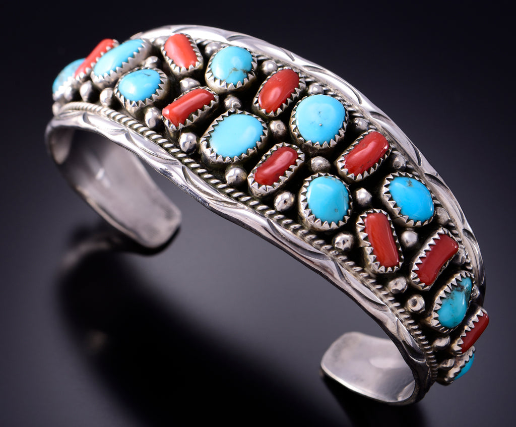 5-Stone Kingman Turquoise Cuff Bracelet | Navajo Jewelry Bracelet