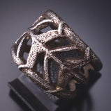 Size 8 Silver Tufacast "Tree of Life" Kewa Santo Domingo Ring Ray Rosetta 5A30Z