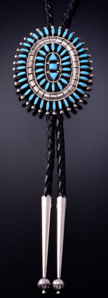 Zuni Turquoise Needle Point Bolo Tie by Evonne Hustito - 4L26U