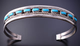 Silver & Turquoise Zuni Petit Point Bracelet Eldrick & Charlotte Seoutewa 4J30S