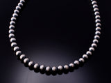 Navajo Handstrung Silver Pearls Bead necklace 5mm - 22 inches 3L06L