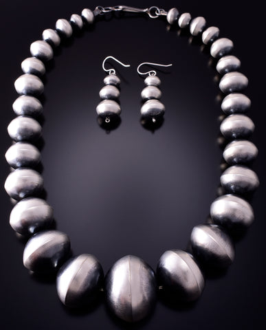 Silver Navajo Pearls Statement Necklace & Earring Set by Tonisha Haley 4E28C